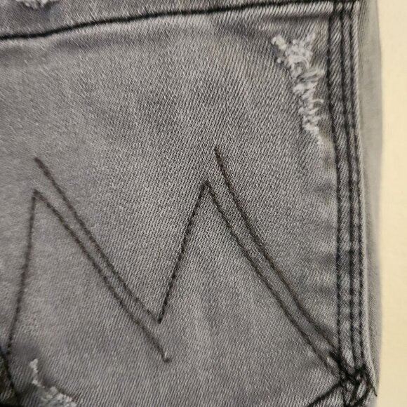 Mother The Looker Ankle Gray Skinny Jeans Burned Out Lanterns Size 27 - Picture 8 of 12